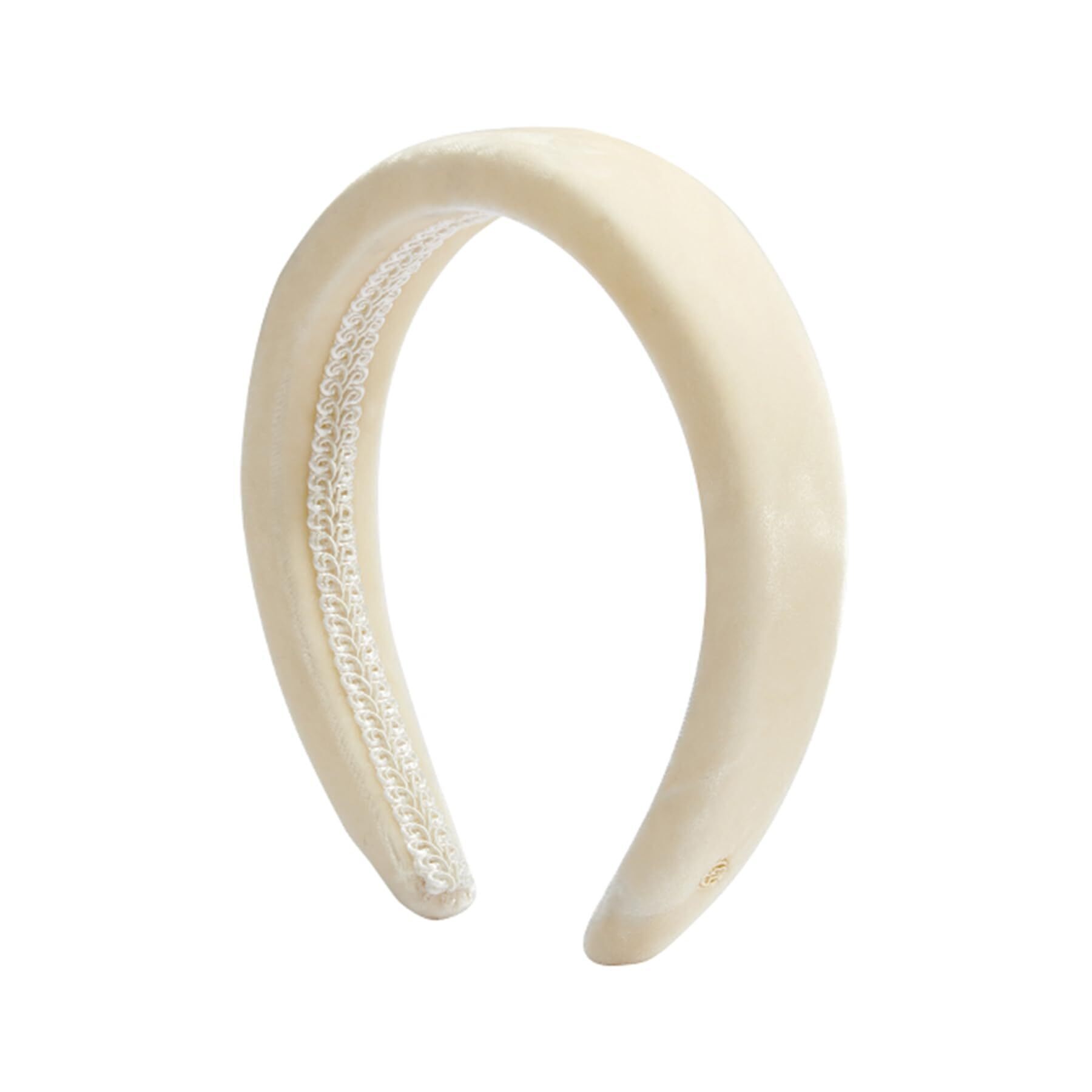 8176 Thick White Velvet Wide Headband Soft Headband No Slip Comfortable